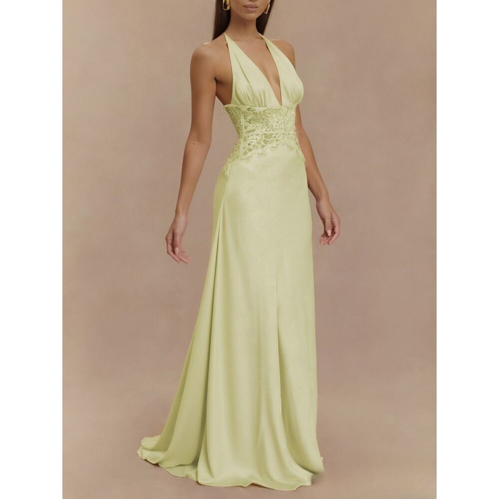 Halter Neck Lace Trimmed Maxi Dress - Picture 15 of 15